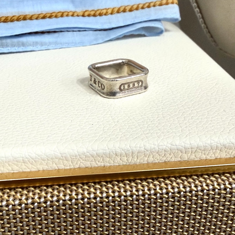Tiffany & Co. 925純銀戒指 方戒 已停產-4