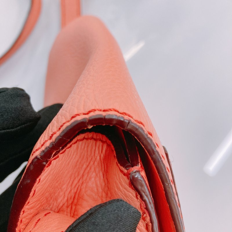 MS0482 Chloe 蔻依 半月 馬鞍 牛皮 小號 蜜桃色 珊瑚色 金扣 斜背包 Marcie Saddle Crossbody Bag Small Peach x GHW-11