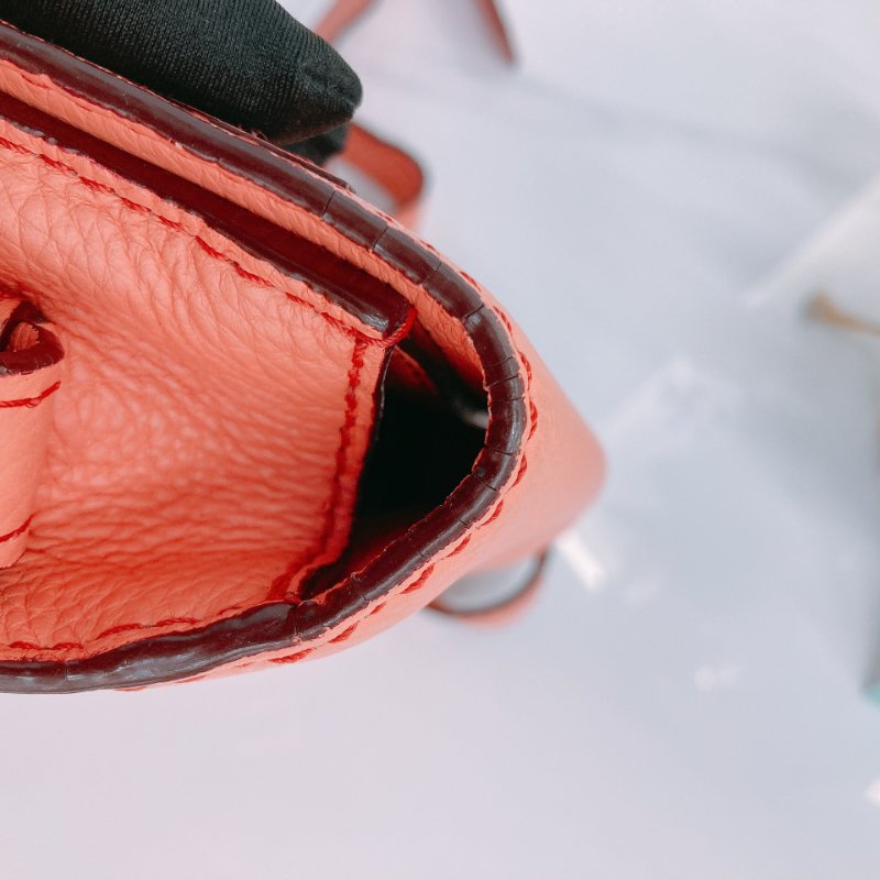 MS0482 Chloe 蔻依 半月 馬鞍 牛皮 小號 蜜桃色 珊瑚色 金扣 斜背包 Marcie Saddle Crossbody Bag Small Peach x GHW-12