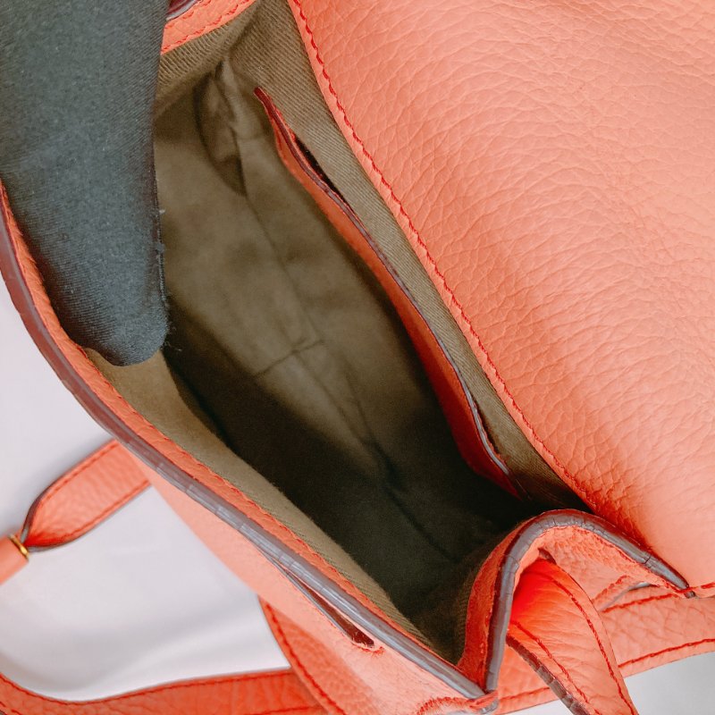 MS0482 Chloe 蔻依 半月 馬鞍 牛皮 小號 蜜桃色 珊瑚色 金扣 斜背包 Marcie Saddle Crossbody Bag Small Peach x GHW-14