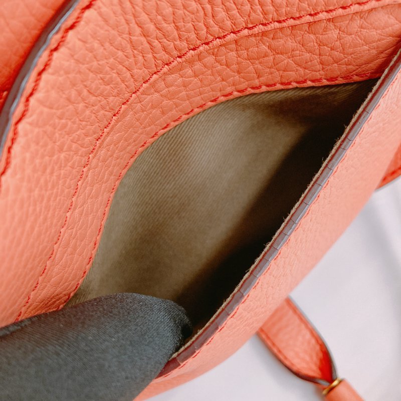 MS0482 Chloe 蔻依 半月 馬鞍 牛皮 小號 蜜桃色 珊瑚色 金扣 斜背包 Marcie Saddle Crossbody Bag Small Peach x GHW-15