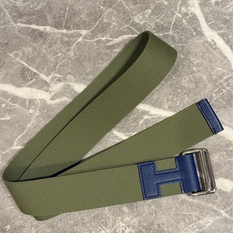 (9.5成新）Hermes愛馬仕 帆布皮帶