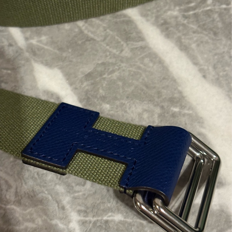 (9.5成新）Hermes愛馬仕 帆布皮帶-2