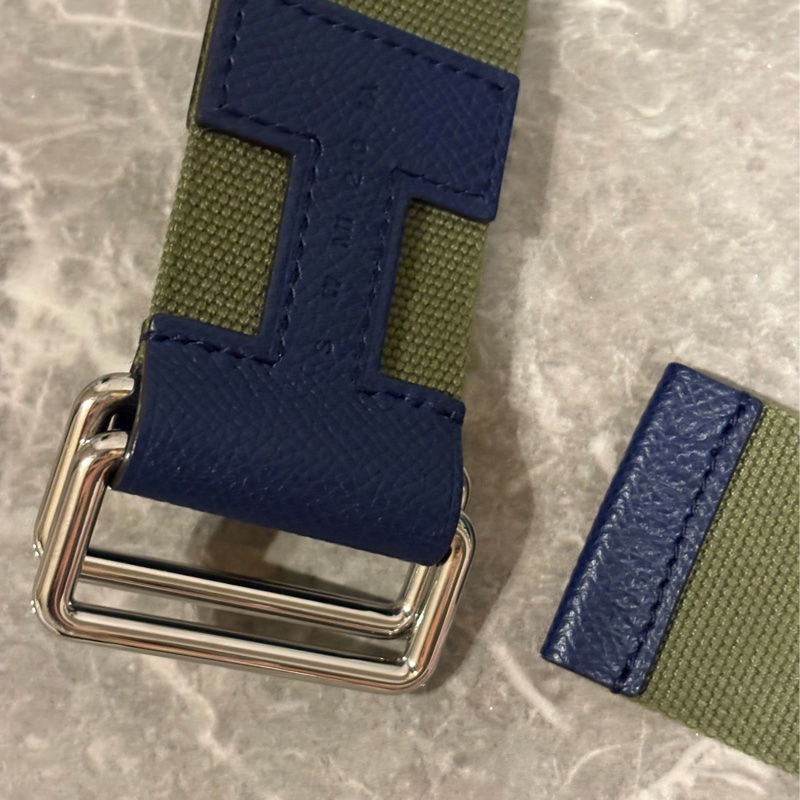 (9.5成新）Hermes愛馬仕 帆布皮帶-3