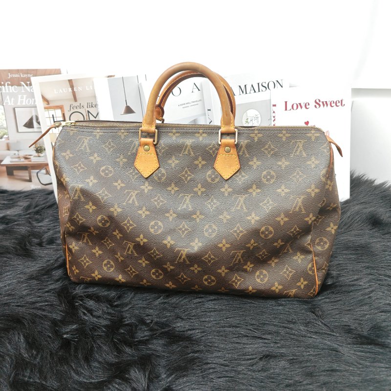 LV Speedy 40 中古老花旅行袋-0