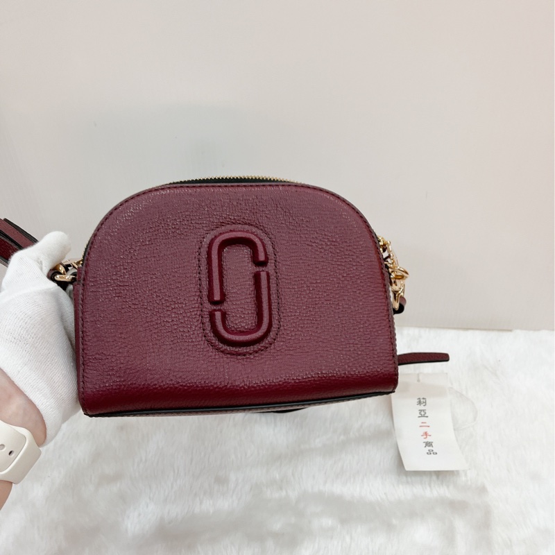 莉亞精品♡MJ 半月包 酒紅 二手-2