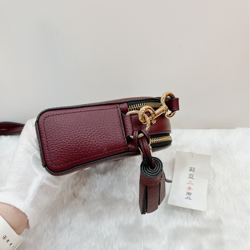 莉亞精品♡MJ 半月包 酒紅 二手-6