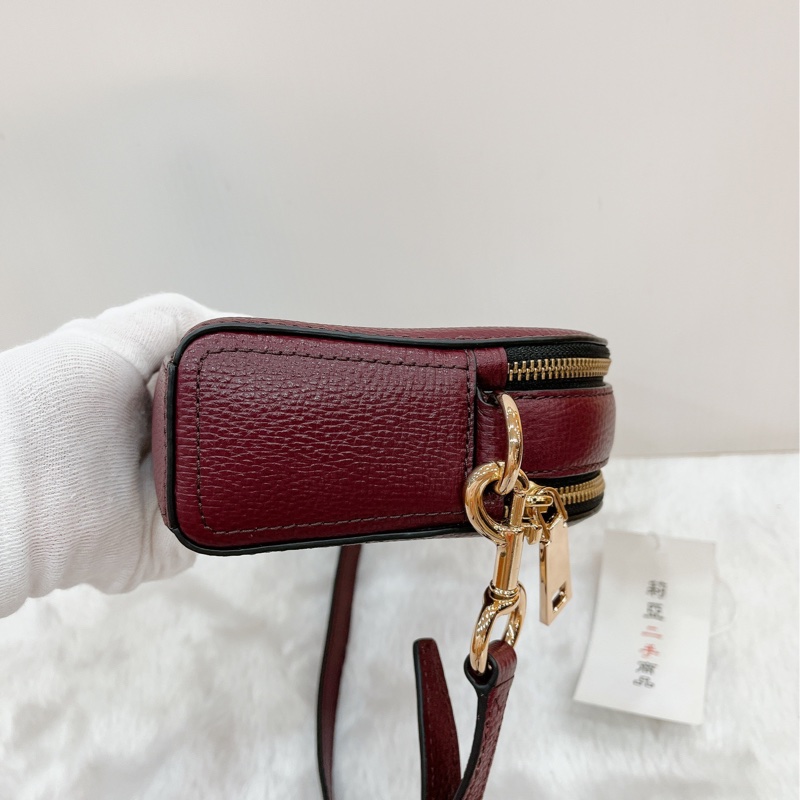 莉亞精品♡MJ 半月包 酒紅 二手-7