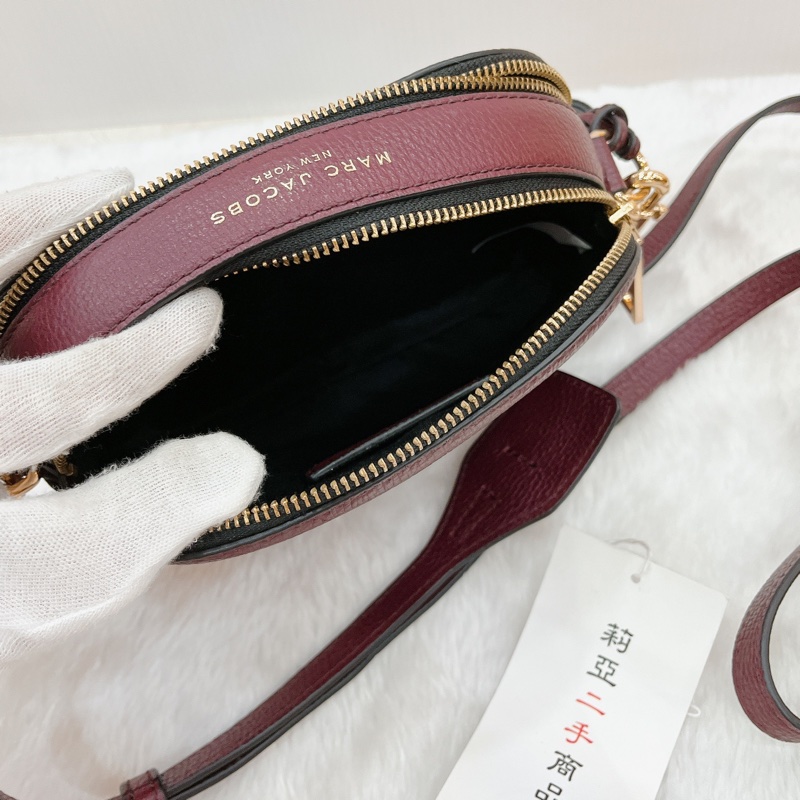 莉亞精品♡MJ 半月包 酒紅 二手-8