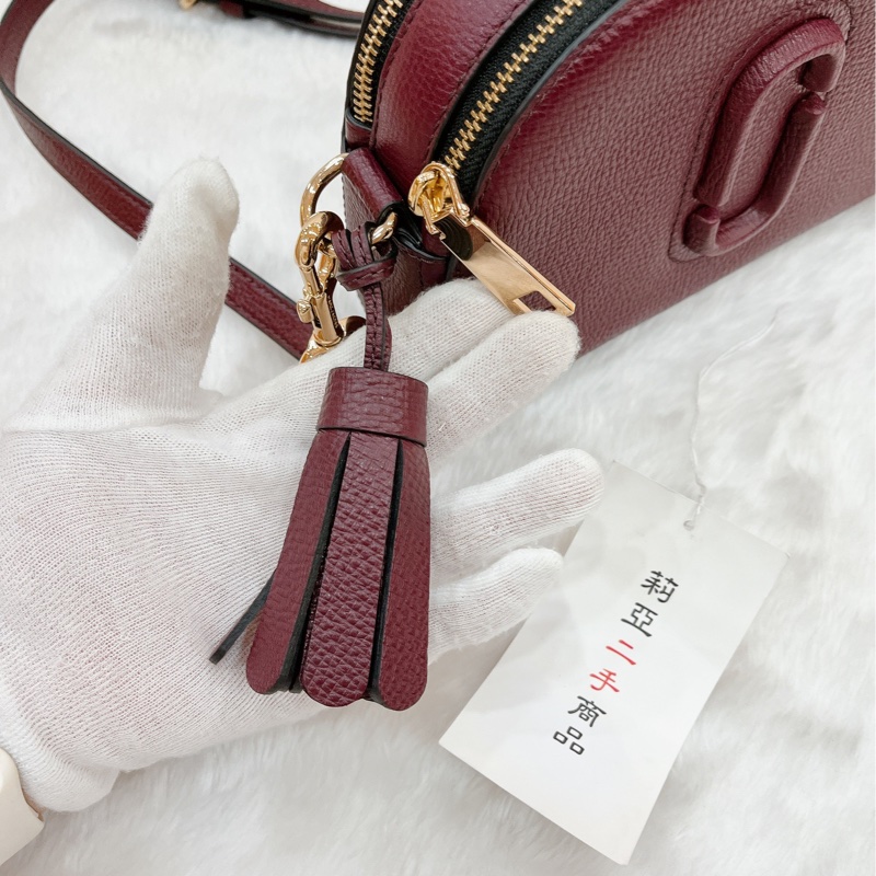 莉亞精品♡MJ 半月包 酒紅 二手-10