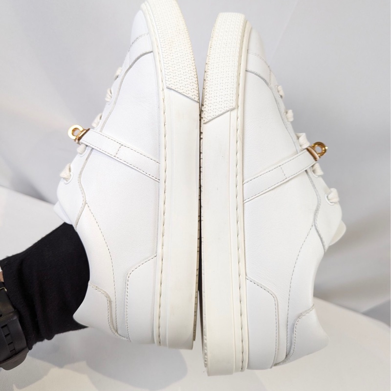 莉亞精品♡Hermes Kelly釦小白鞋 尺碼39 二手-6