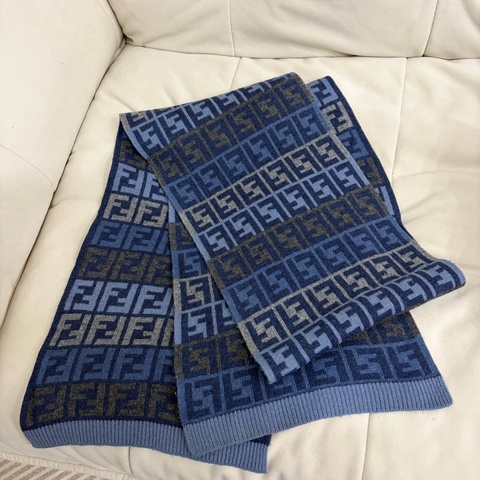 Fendi 芬迪 zucca 圍巾 頸巾 雙面 日本中古