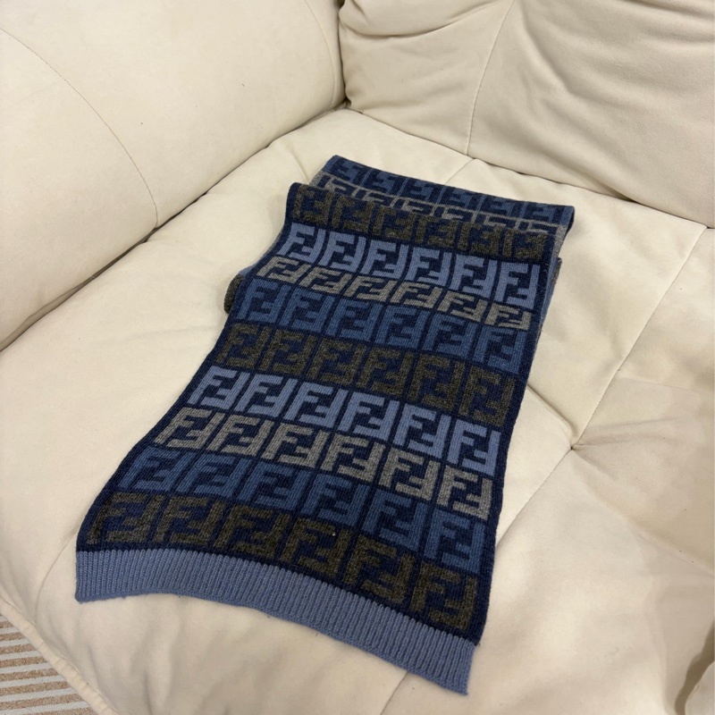 Fendi 芬迪 zucca 圍巾 頸巾 雙面 日本中古-6