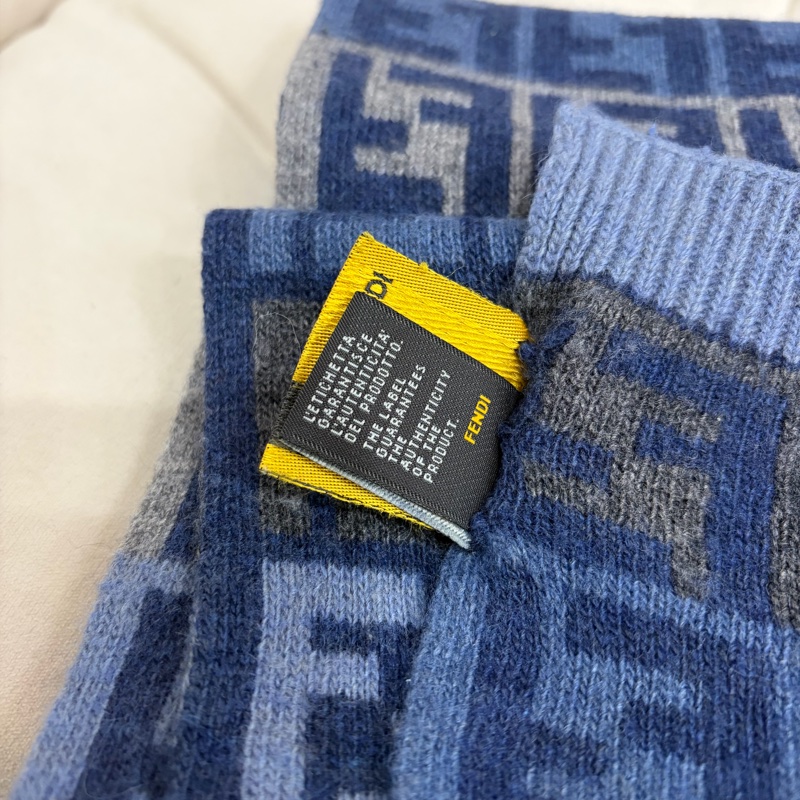 Fendi 芬迪 zucca 圍巾 頸巾 雙面 日本中古-8