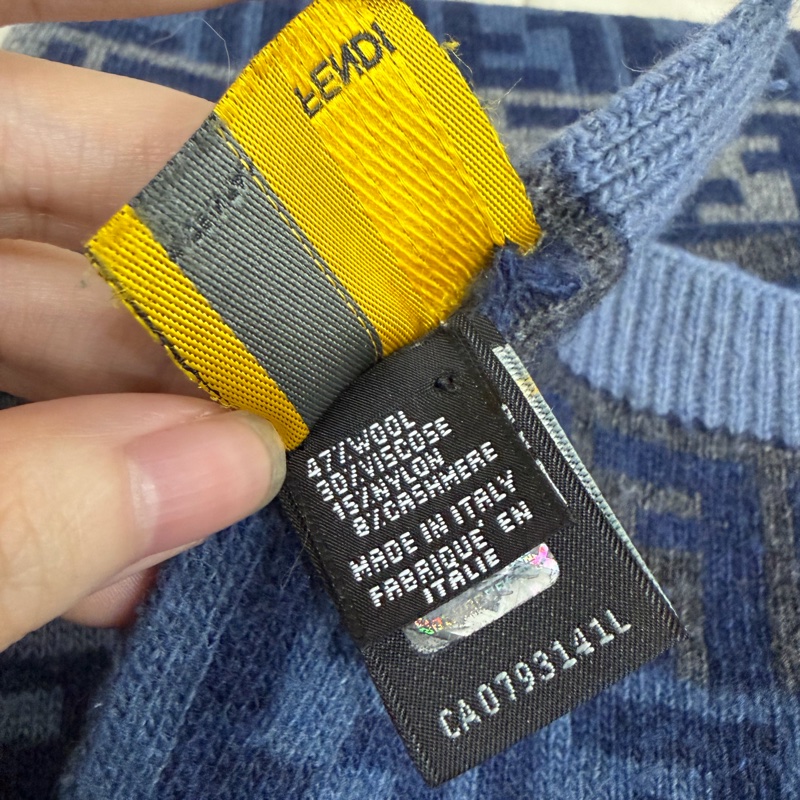 Fendi 芬迪 zucca 圍巾 頸巾 雙面 日本中古-9