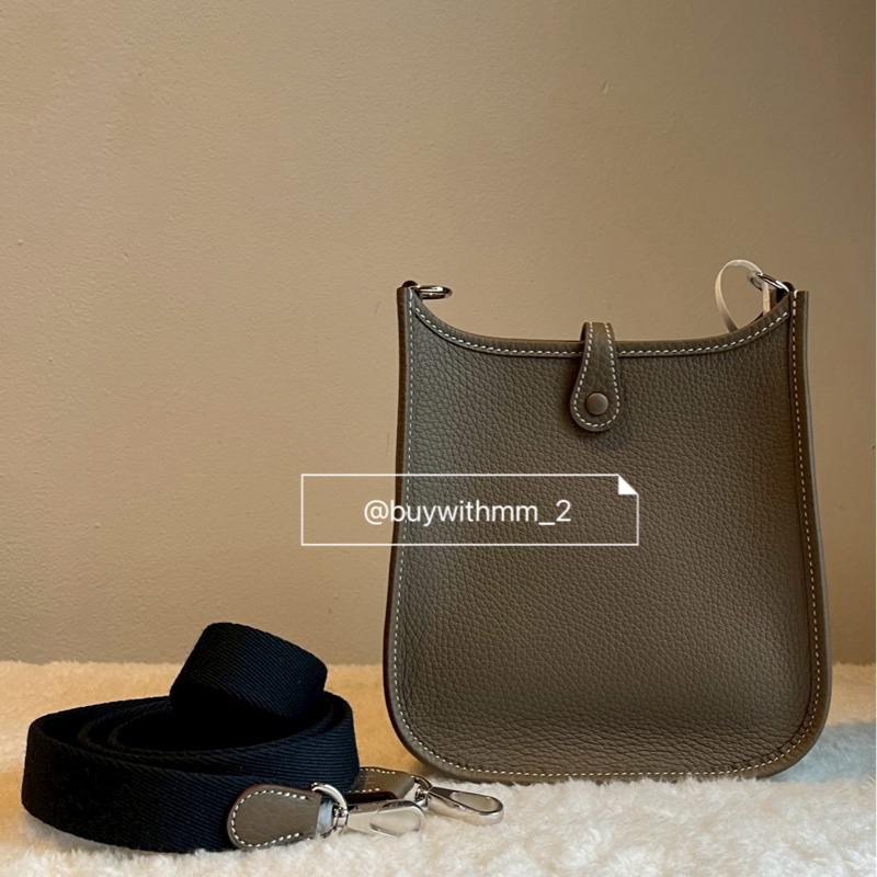 ⭐️賣場有滿額折扣⭐️Hermes 大象灰 Mini Evelyne-1