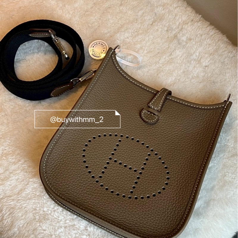⭐️賣場有滿額折扣⭐️Hermes 大象灰 Mini Evelyne-2