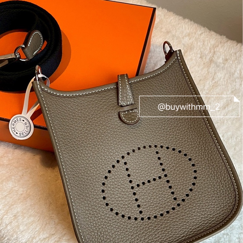 ⭐️賣場有滿額折扣⭐️Hermes 大象灰 Mini Evelyne-3