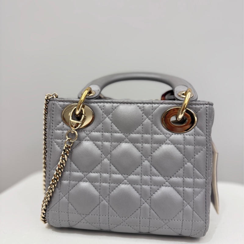 Dior Mini Lady Dior 珍珠灰｜有購證・防塵袋｜保存極佳-7