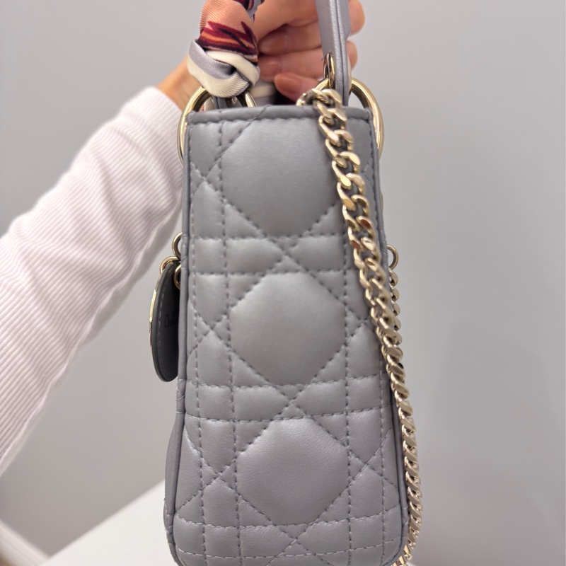 Dior Mini Lady Dior 珍珠灰｜有購證・防塵袋｜保存極佳-11