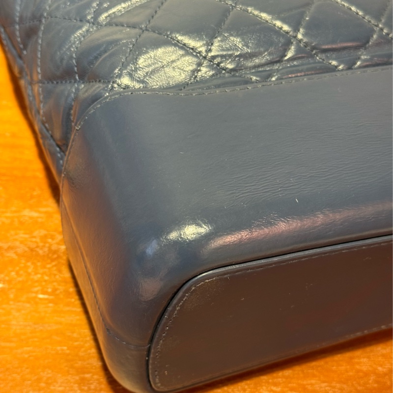 Chanel菱格牛皮藍色，古銅銀扣，手挽側背兩用Gabrielle Shopping Tote bag-14