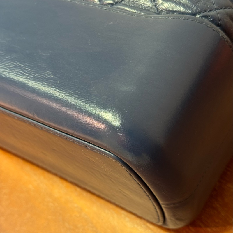 Chanel菱格牛皮藍色，古銅銀扣，手挽側背兩用Gabrielle Shopping Tote bag-15