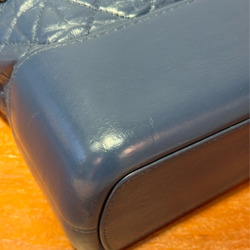 Chanel菱格牛皮藍色，古銅銀扣，手挽側背兩用Gabrielle Shopping Tote bag-16