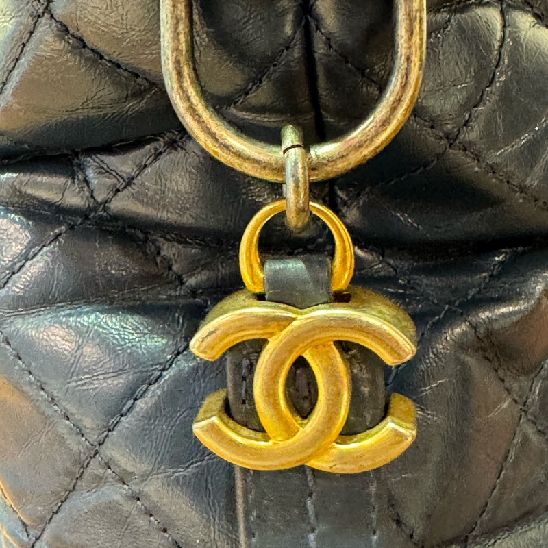 Chanel菱格牛皮藍色，古銅銀扣，手挽側背兩用Gabrielle Shopping Tote bag-26