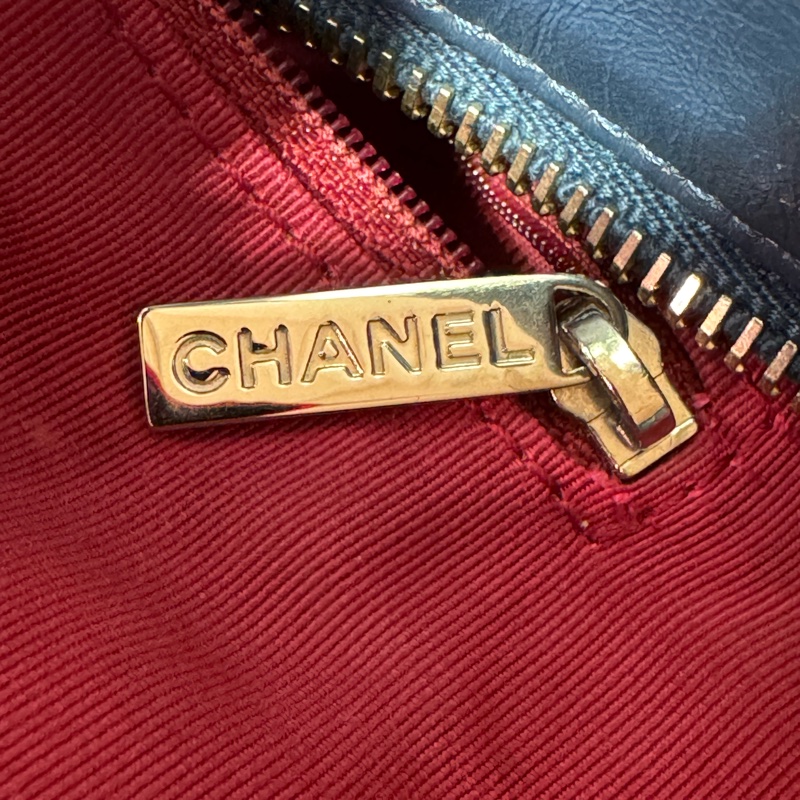 Chanel菱格牛皮藍色，古銅銀扣，手挽側背兩用Gabrielle Shopping Tote bag-28