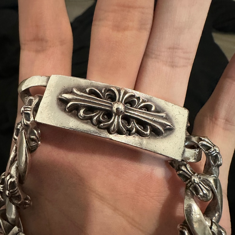 克羅心 chrome hearts 雙ID 手鍊 匕首 十字架 經典款 半花 double I’d-2