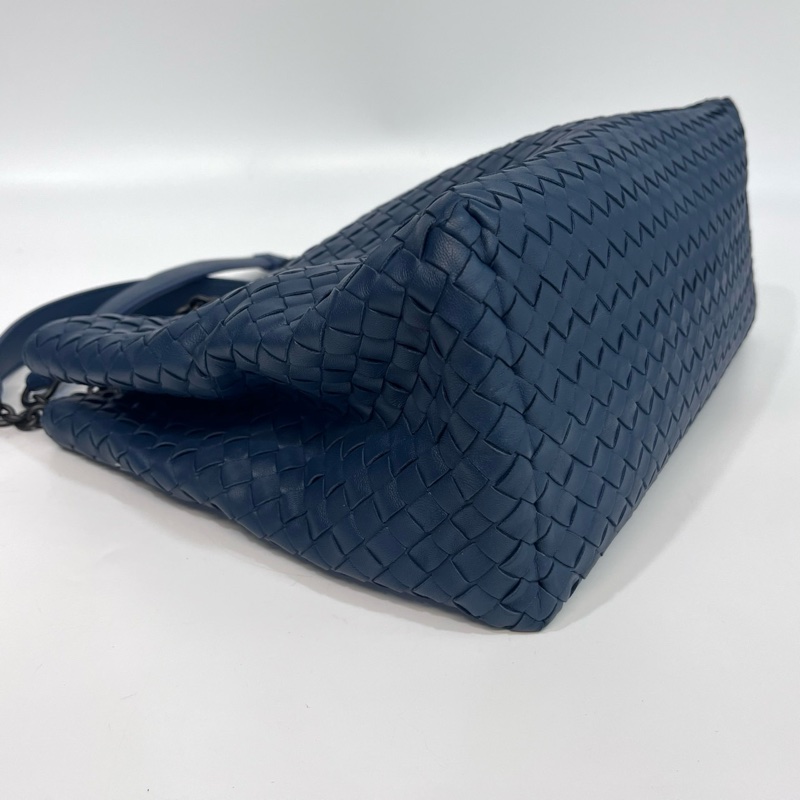 💙 葆蝶家BV藍色編織Nappa小羊皮 Intrecciato鏈條托特包-15