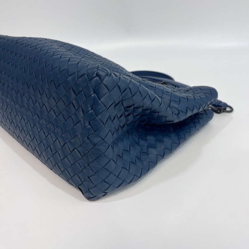 💙 葆蝶家BV藍色編織Nappa小羊皮 Intrecciato鏈條托特包-16