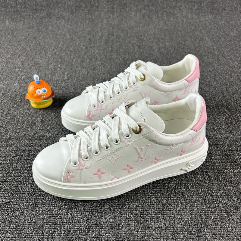 98新Louis Vuitton路易威登白粉Time Out老花板鞋 尺碼：36.5 码-0