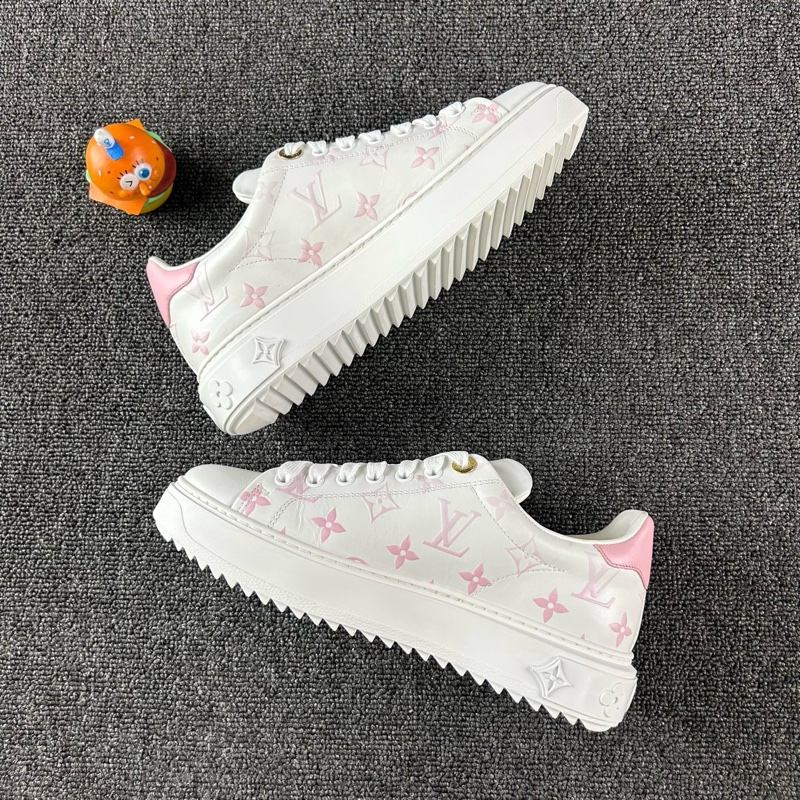 98新Louis Vuitton路易威登白粉Time Out老花板鞋 尺碼：36.5 码-1