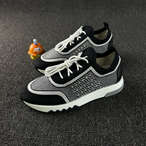 98新HERMES愛馬仕黑色休閒鞋 尺碼:37.5 針織面料舒適透