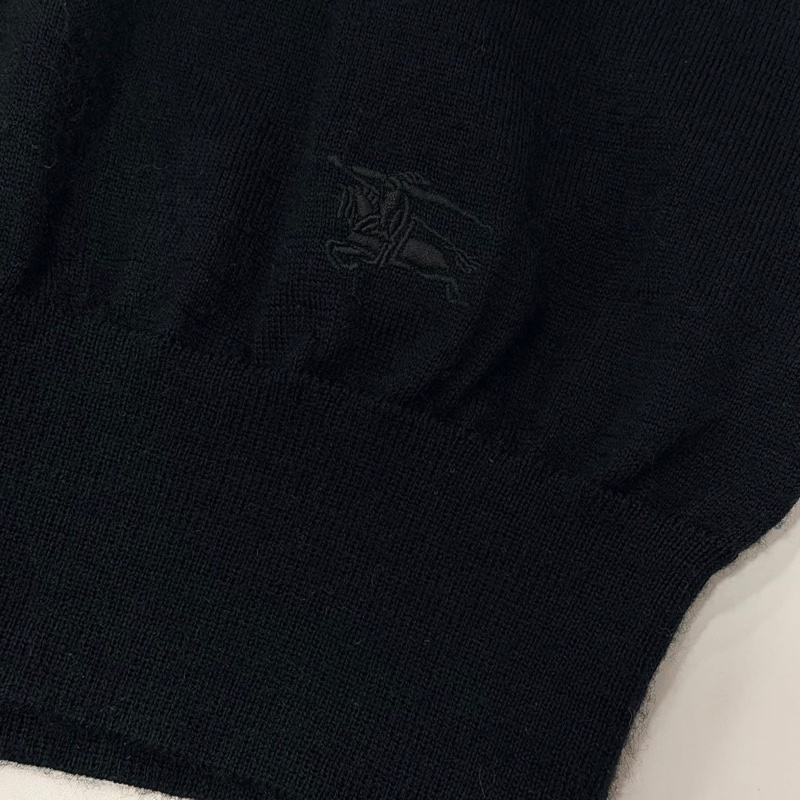 BURBERRY 倫敦 反折格紋羊毛戰馬上衣 黑色-2