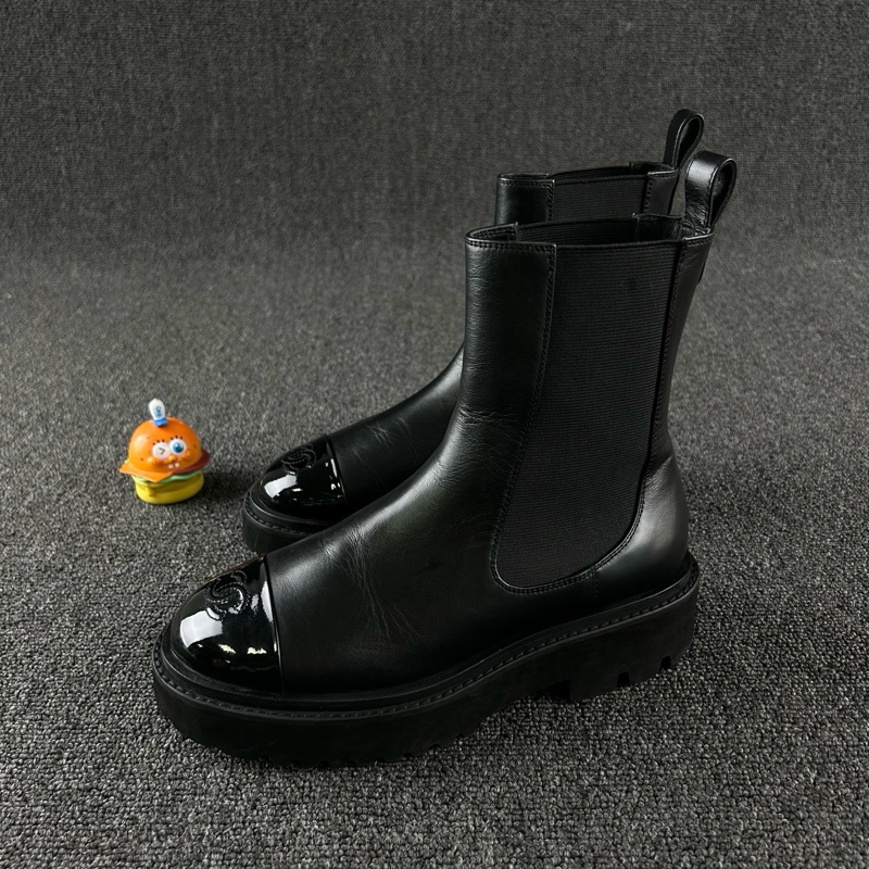 98新Chanel香奈兒黑色切爾西靴 尺碼：38 碼-0