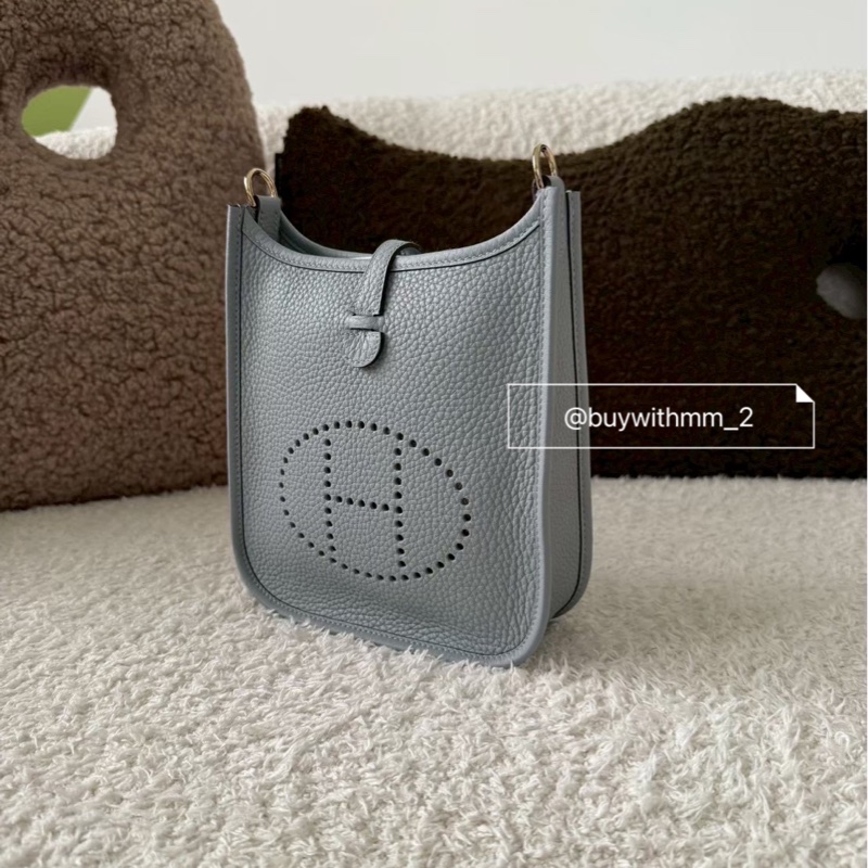 ⭐️賣場有滿額折扣⭐️愛馬仕Mini Evelyne 木偶灰 淡金釦-2