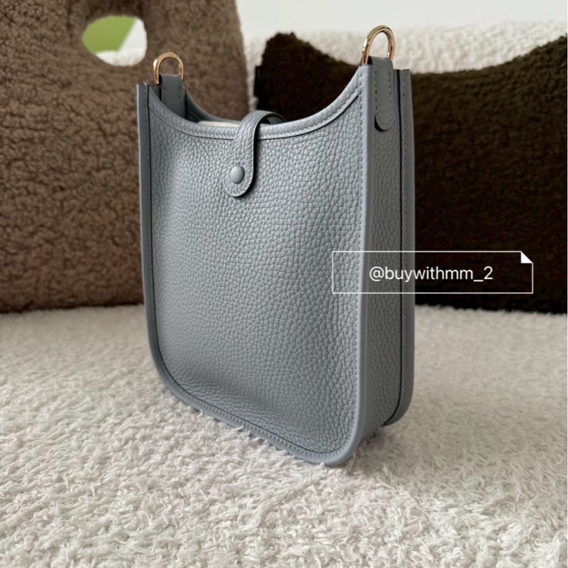 ⭐️賣場有滿額折扣⭐️愛馬仕Mini Evelyne 木偶灰 淡金釦-4
