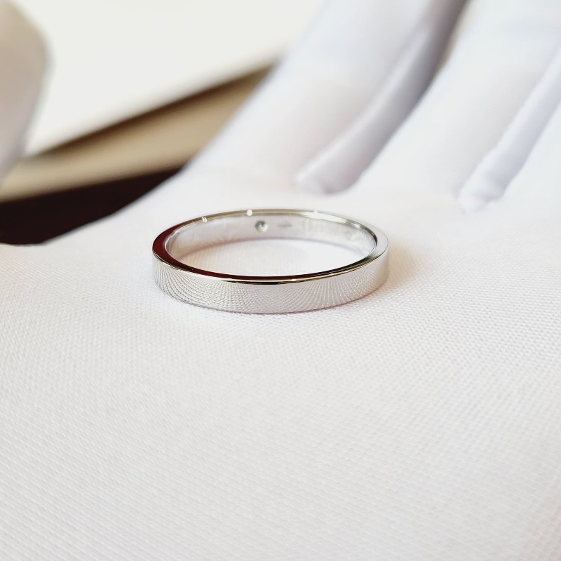 Cartier C de Cartier 54號  pt950 鑽石 窄版-3