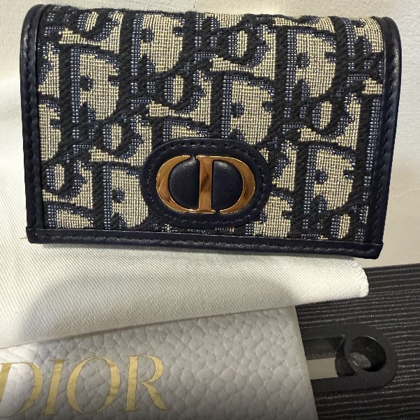 30 Montaigne Glycine 錢包藍色Dior Oblique 緹花-0