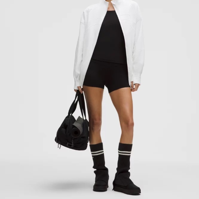 Lululemon棉質混紡側開衩設計暖腿襪套-0