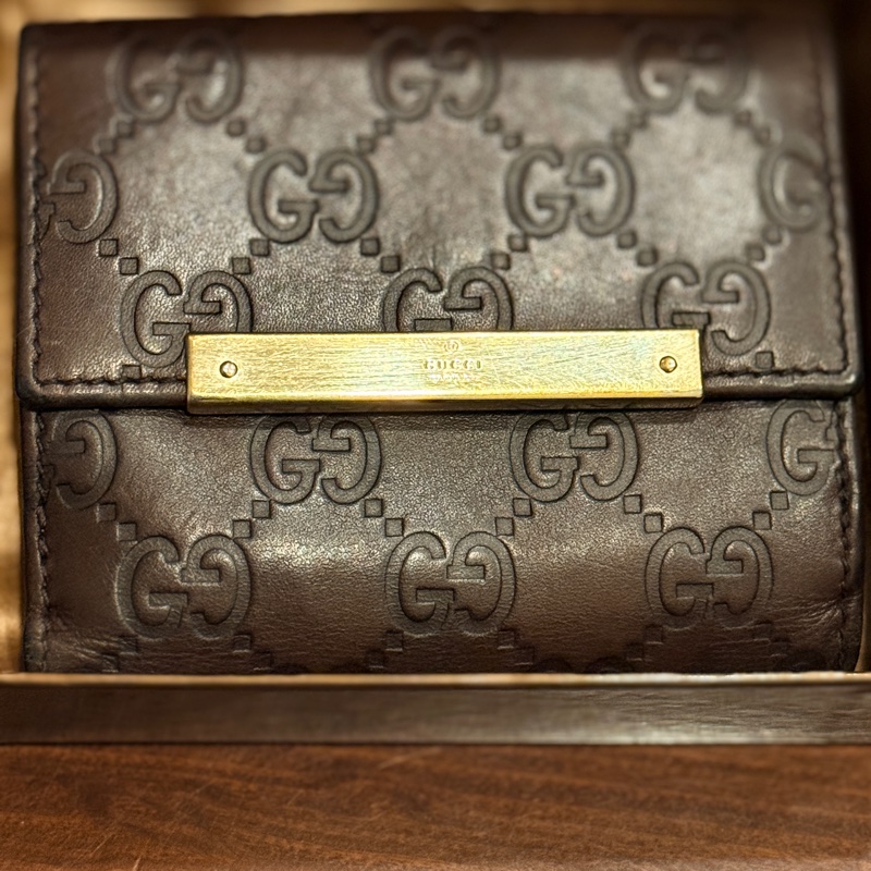 Gucci/logo老花短夾-5