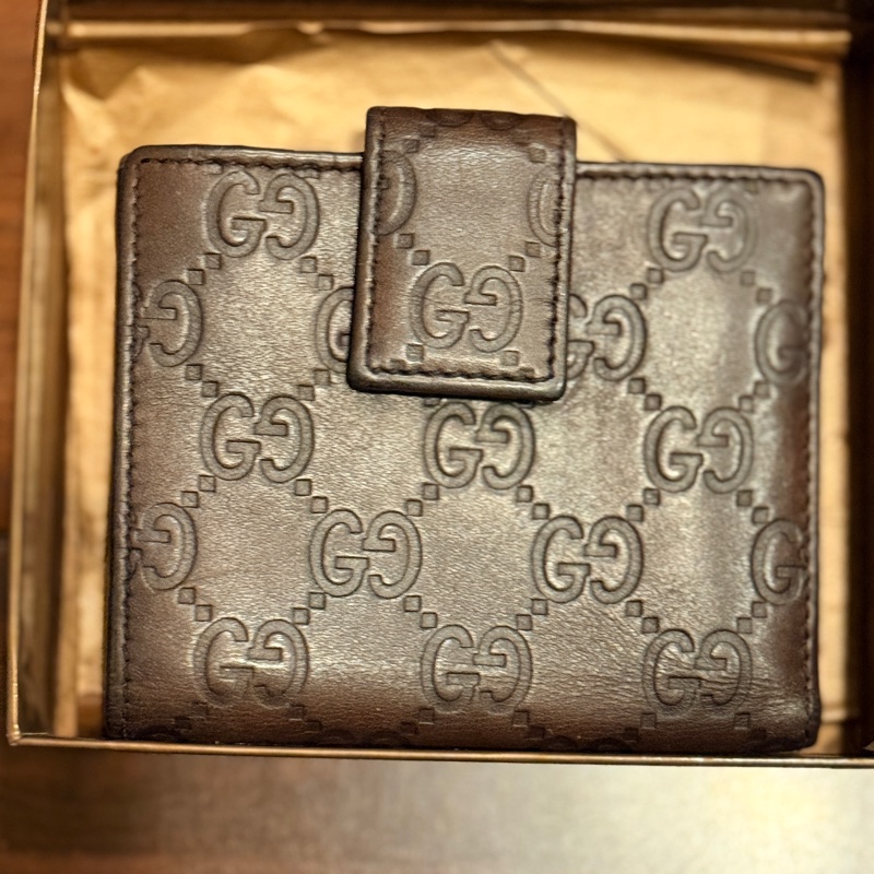 Gucci/logo老花短夾-13