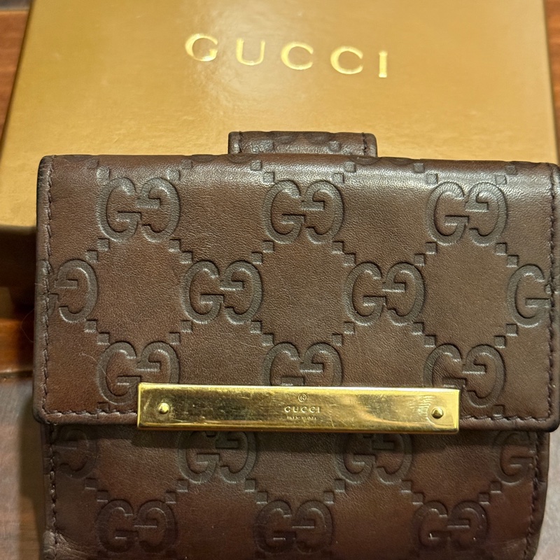 Gucci/logo老花短夾-24