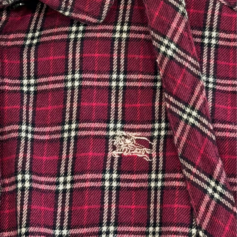 BURBERRY 藍標 格紋蝴蝶結領帶戰馬襯衫(附領帶)-2