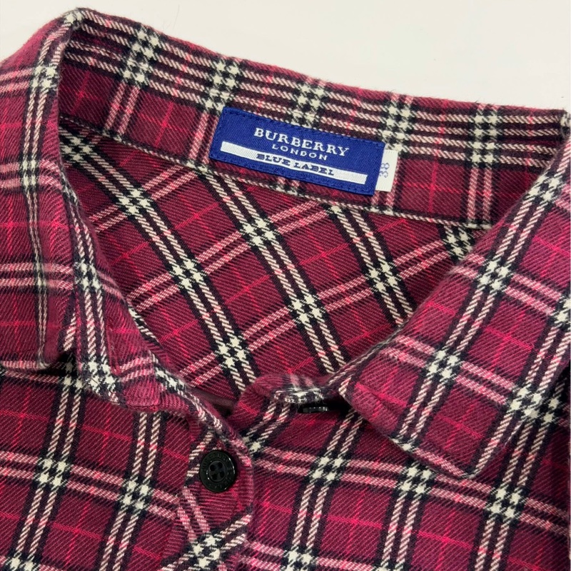 BURBERRY 藍標 格紋蝴蝶結領帶戰馬襯衫(附領帶)-8
