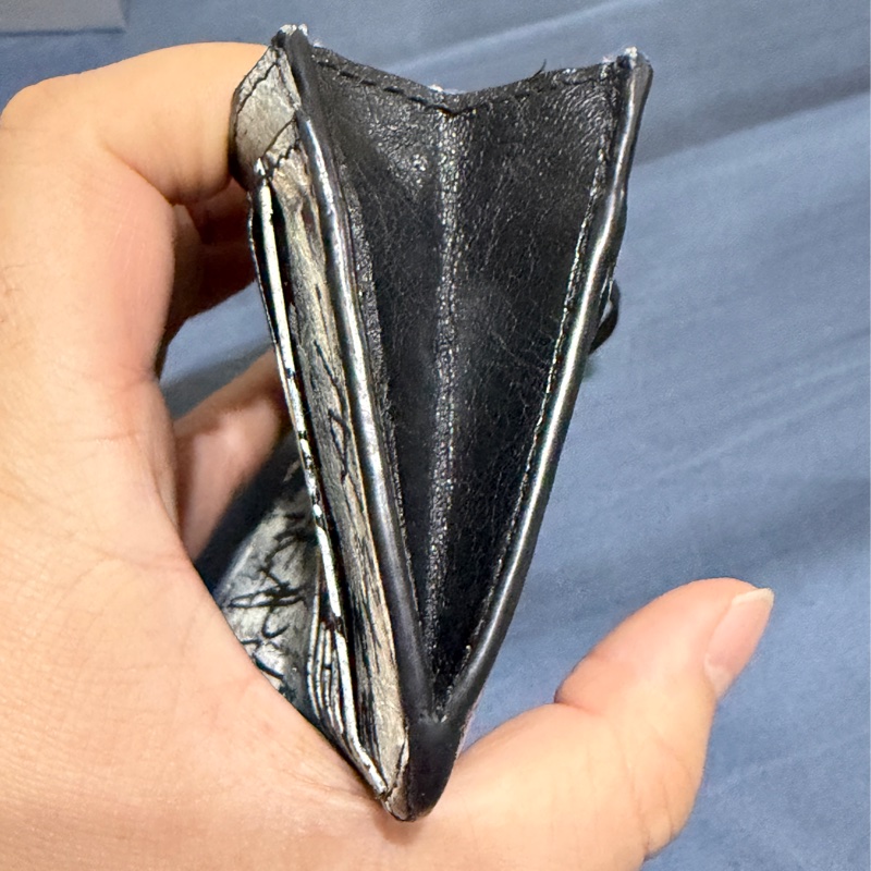 BALENCIAGA 巴黎世家 Le Cagole 經典 鉚釘塗鴉羊皮卡片零錢包-11