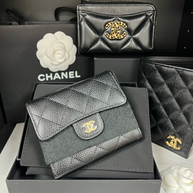 CHANEL  經典CF 三折短夾芯片款 全新（全配）-7
