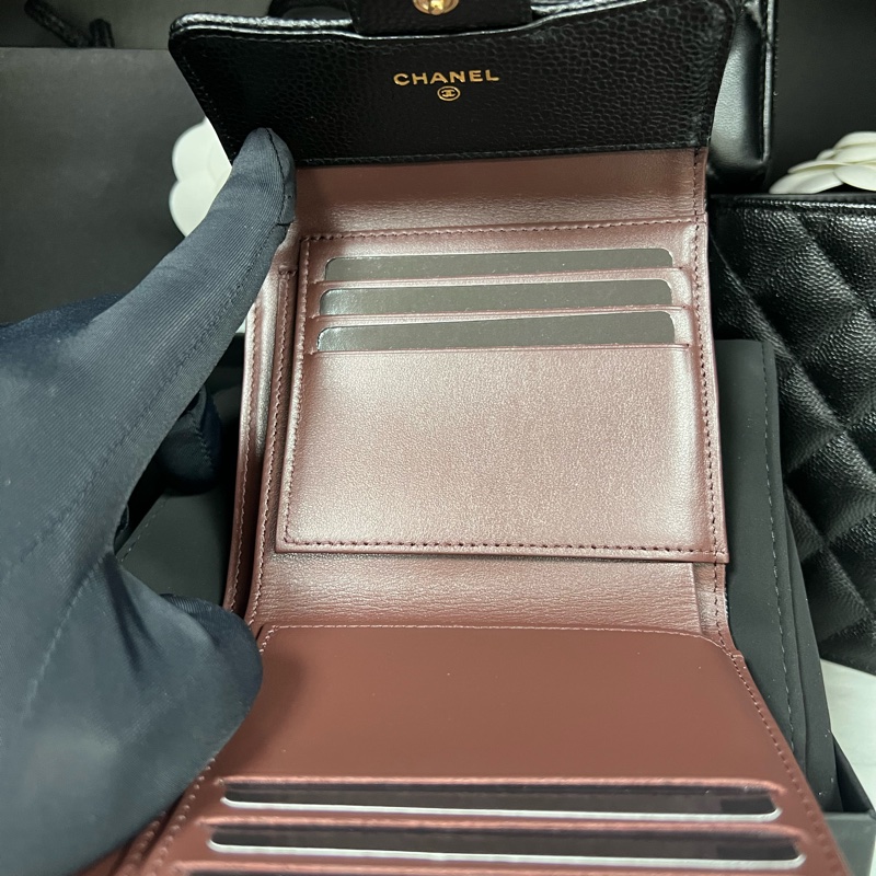 CHANEL  經典CF 三折短夾芯片款 全新（全配）-11